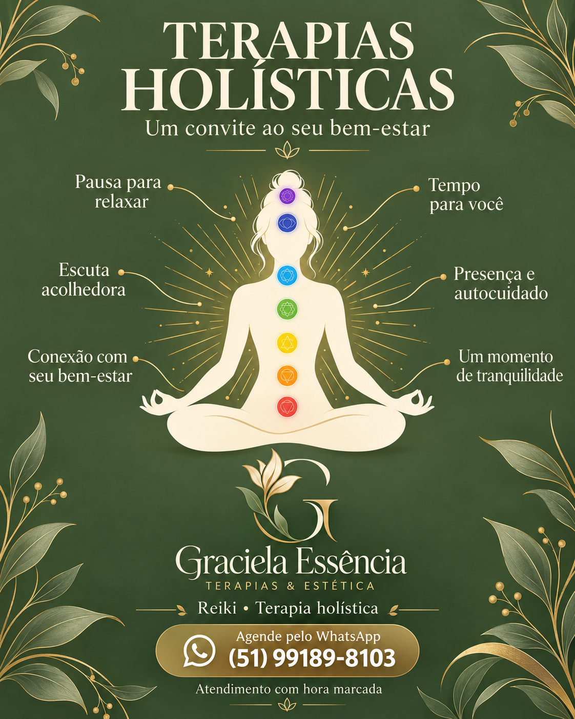 Arte original Graciela Essência com mensagens de pausa, acolhimento e autocuidado